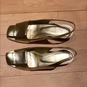 YSL sling back gently worn, gold